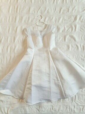 Swea Pea & Lilli Girls 6 White Beaded Organza Communion Wedding GUC